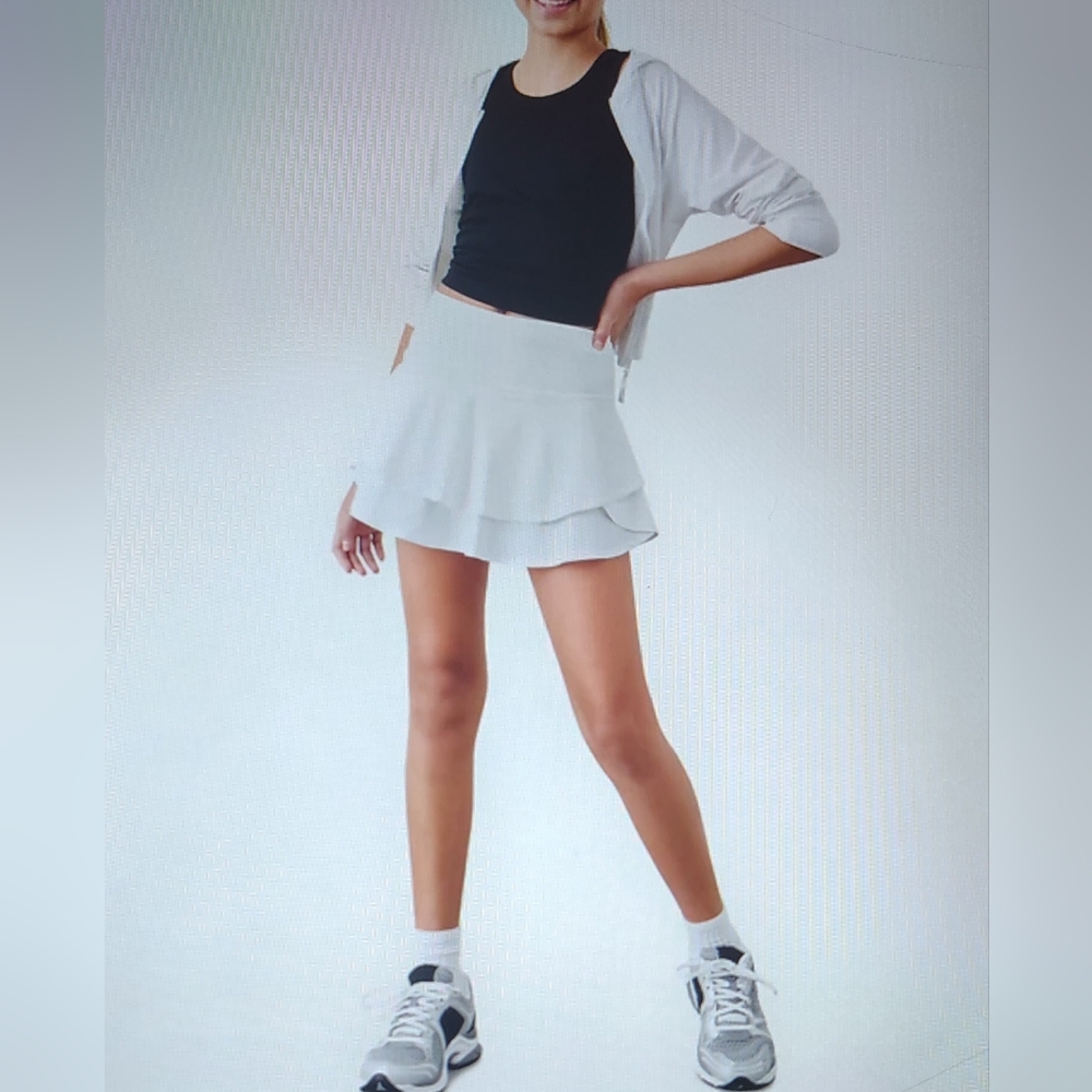 Athleta Girl Serve Skort Sporty Tennis Tiered Athletic Skirt Sz 0-2 or XXLGirls